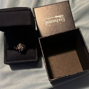 Enchanted Disney maleficent black rose diamond ring